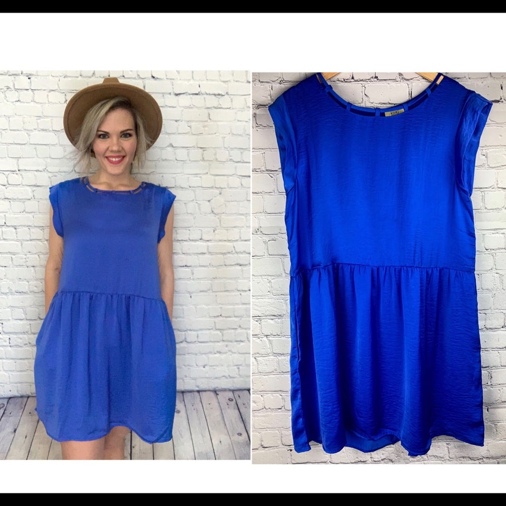 SILK ROYAL BLUE POCKET DRESS